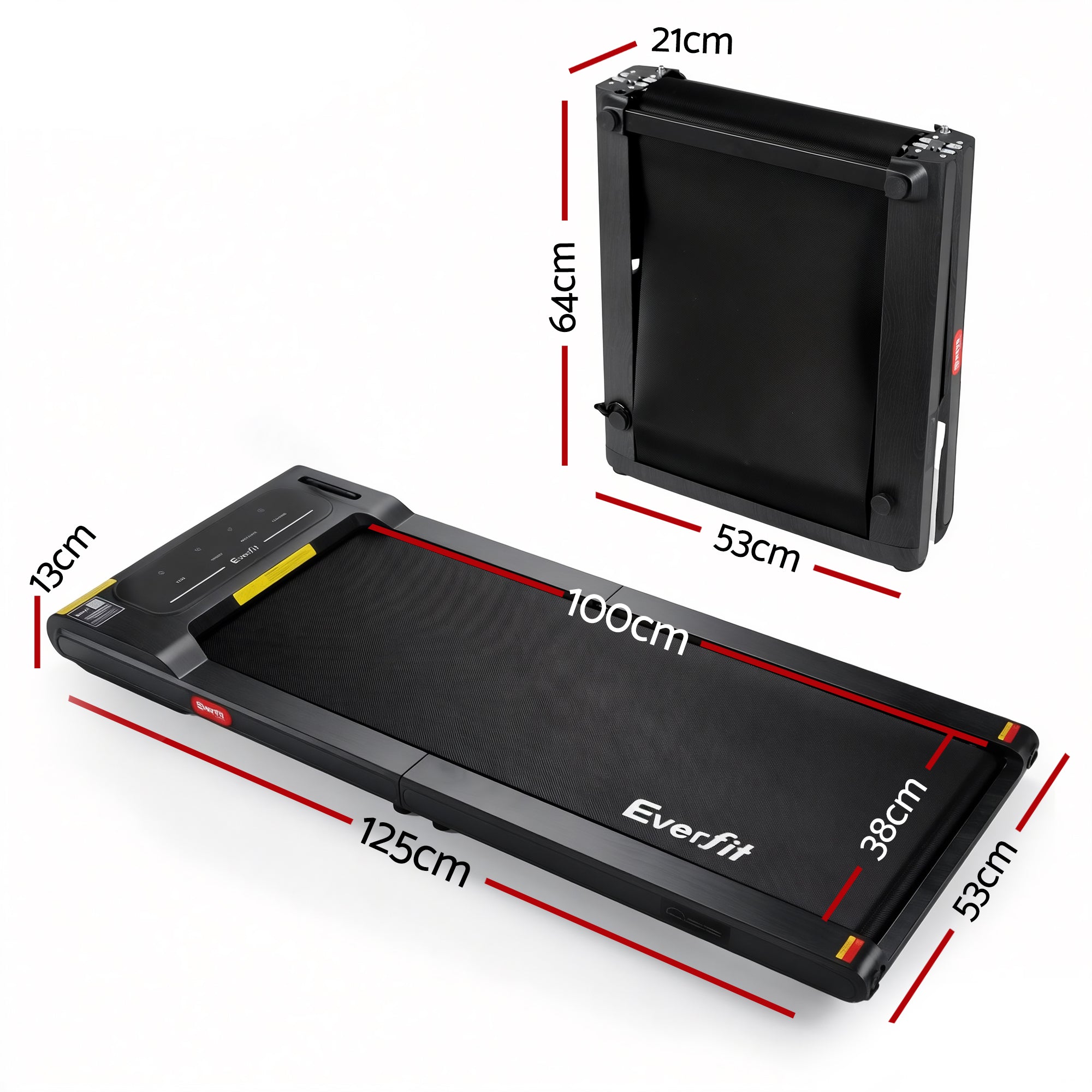 Everfit Walking Pad Treadmill 2 in 1 Foldable Under Desk for Home Gym With 38cm Belt With APP