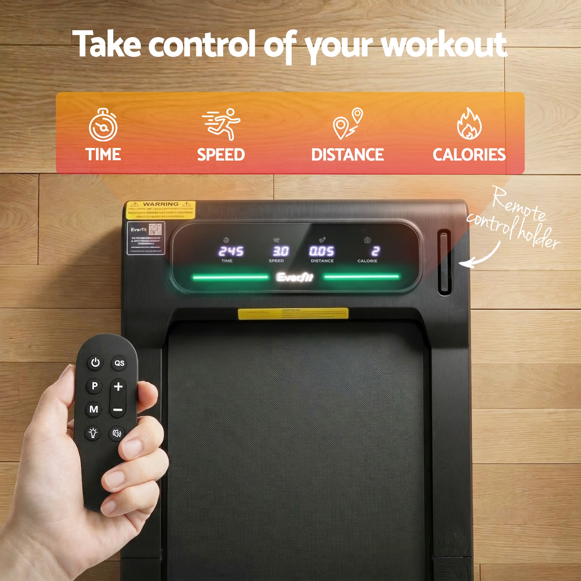 Everfit Walking Pad Treadmill 2 in 1 Foldable Under Desk for Home Gym With 38cm Belt With APP