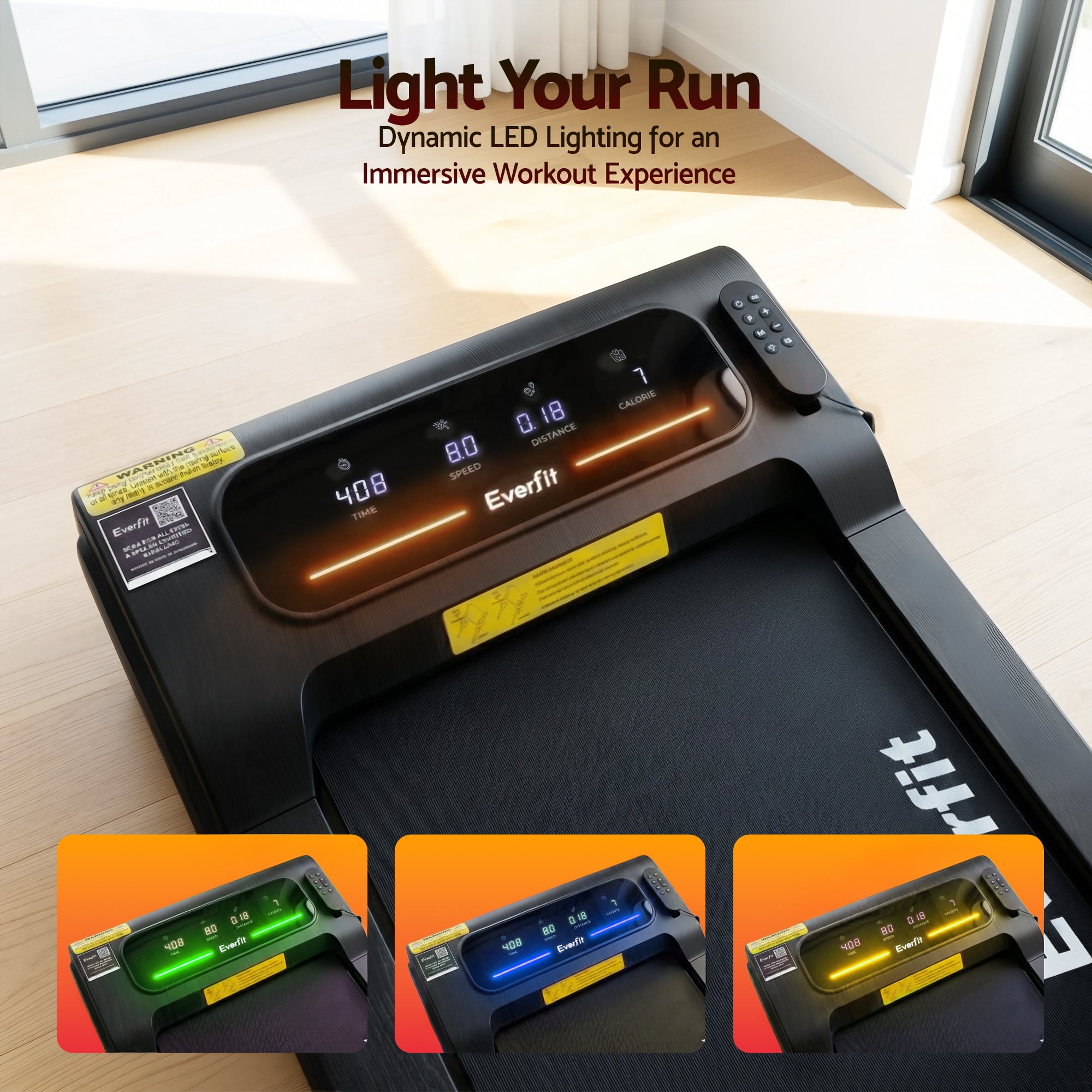 Everfit Walking Pad Treadmill 2 in 1 Foldable Under Desk for Home Gym With 38cm Belt With APP