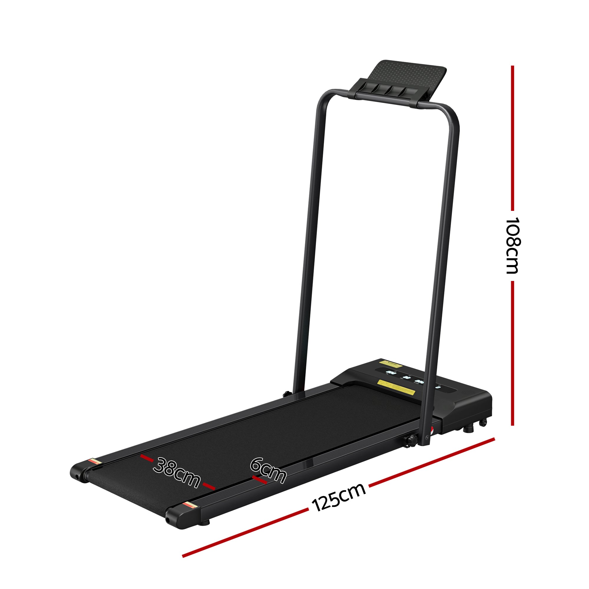 Everfit Treadmill Electric Walking Pad Under Desk Home Gym Fitness 380mm Black
