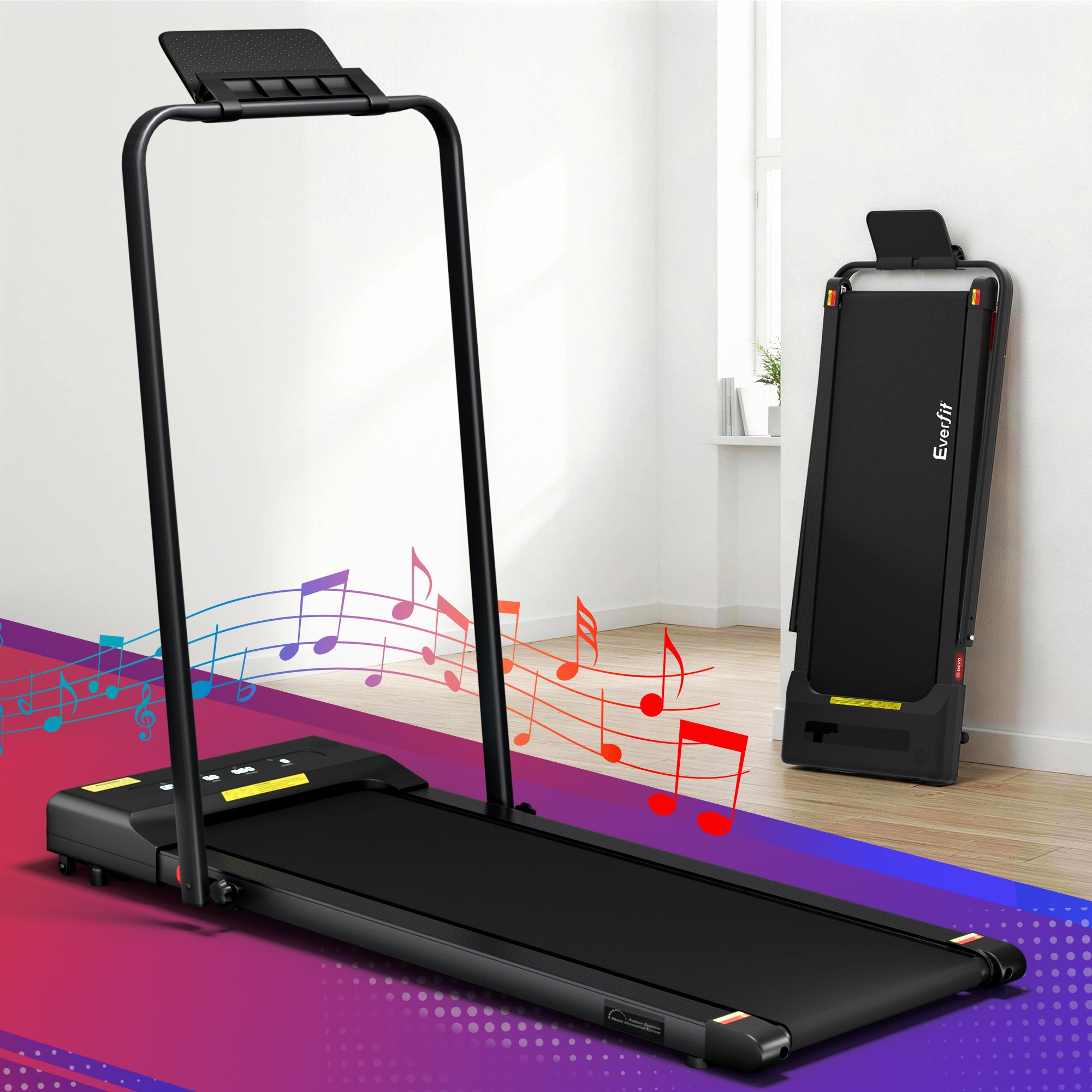 Everfit Treadmill Electric Walking Pad Under Desk Home Gym Fitness 380mm Black - Everfit