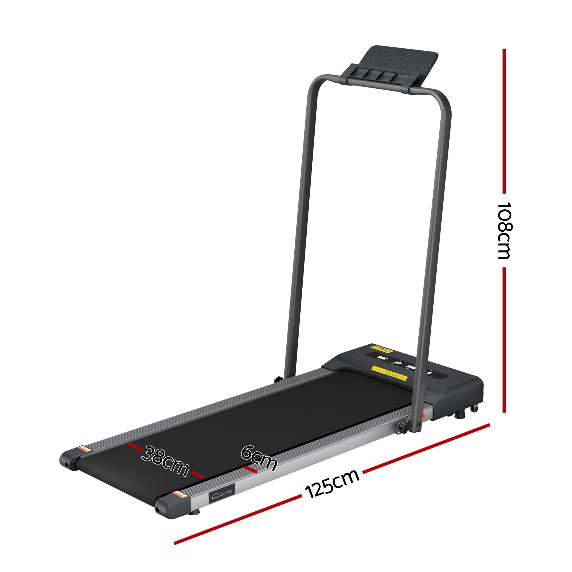 Everfit Treadmill Electric Walking Pad Under Desk Home Gym Fitness 380mm Grey