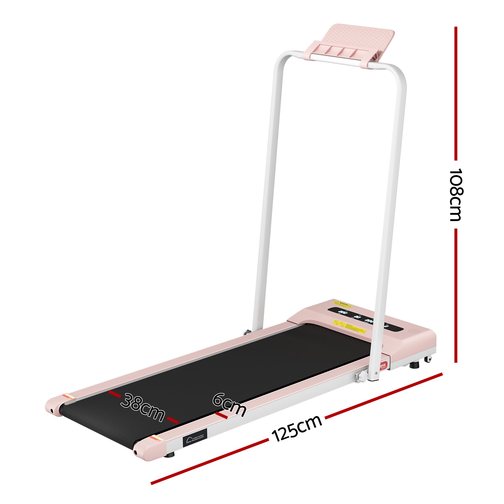Everfit Treadmill Electric Walking Pad Under Desk Home Gym Fitness 380mm Pink