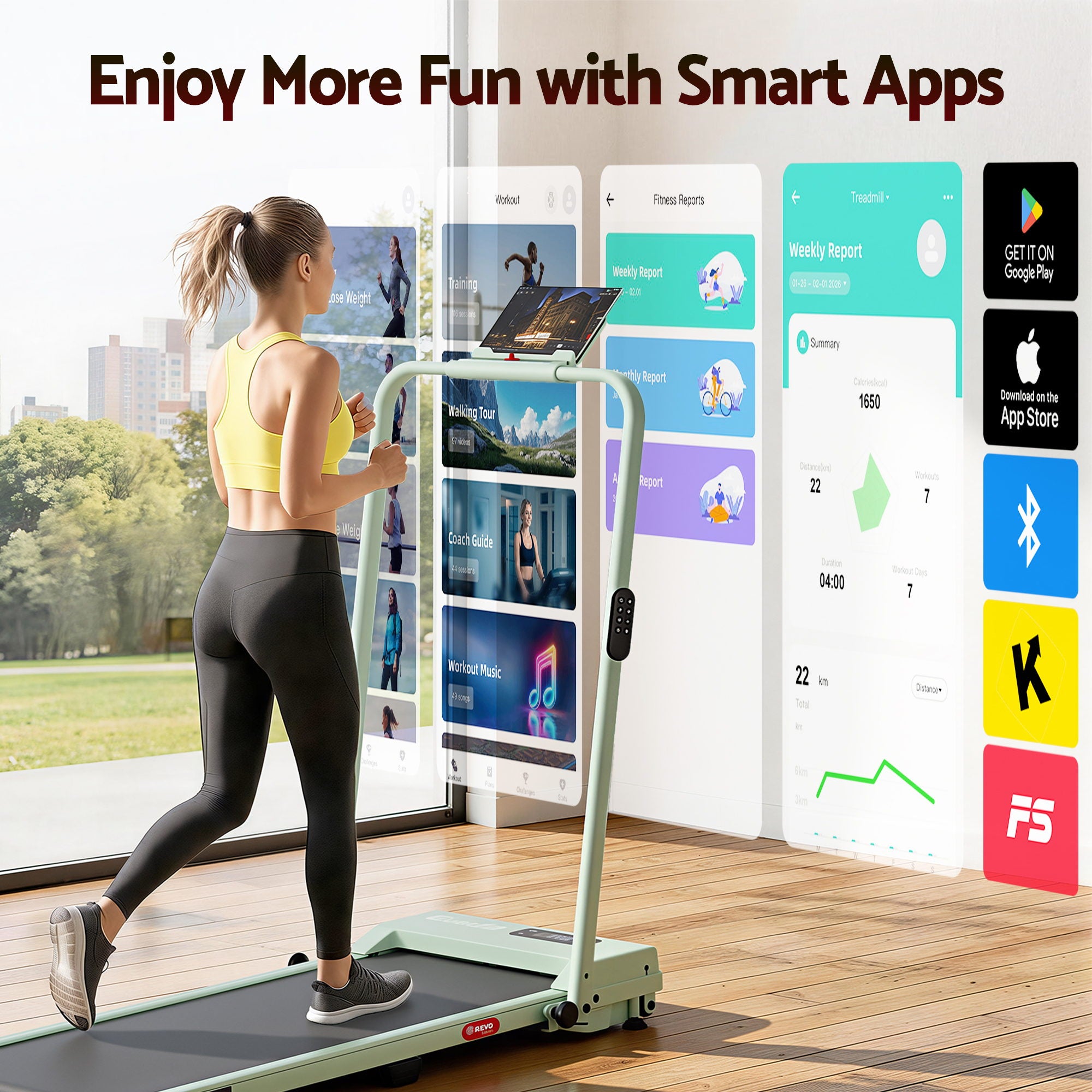 Everfit 3 in 1 Walking Pad Treadmill 12% Incline Under Desk Foldable for Home With 38cm Belt