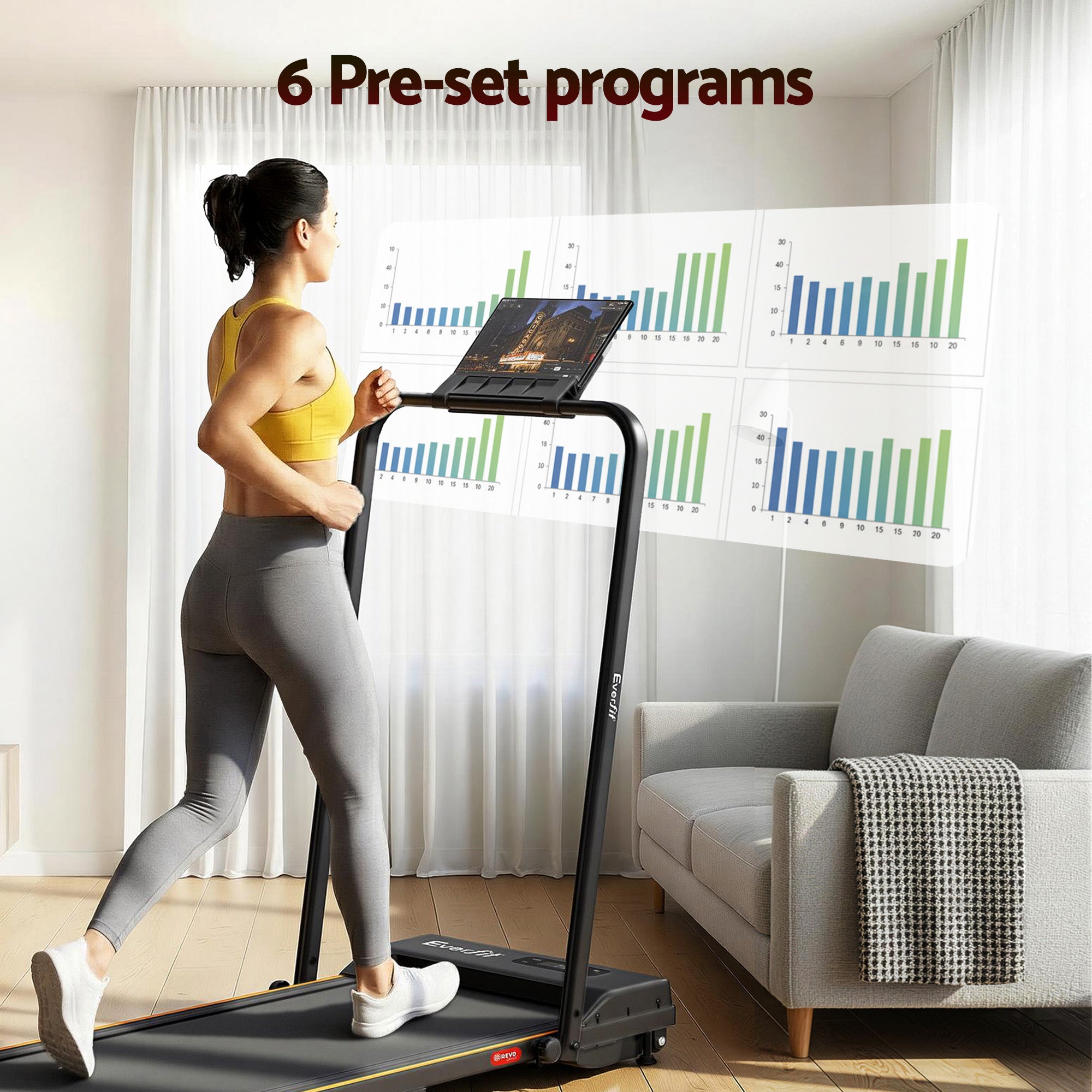 Everfit 3 in 1 Walking Pad Treadmill 12% Incline Foldable Under Desk Treadmills for Home Gym With 38cm Wide Belt Black