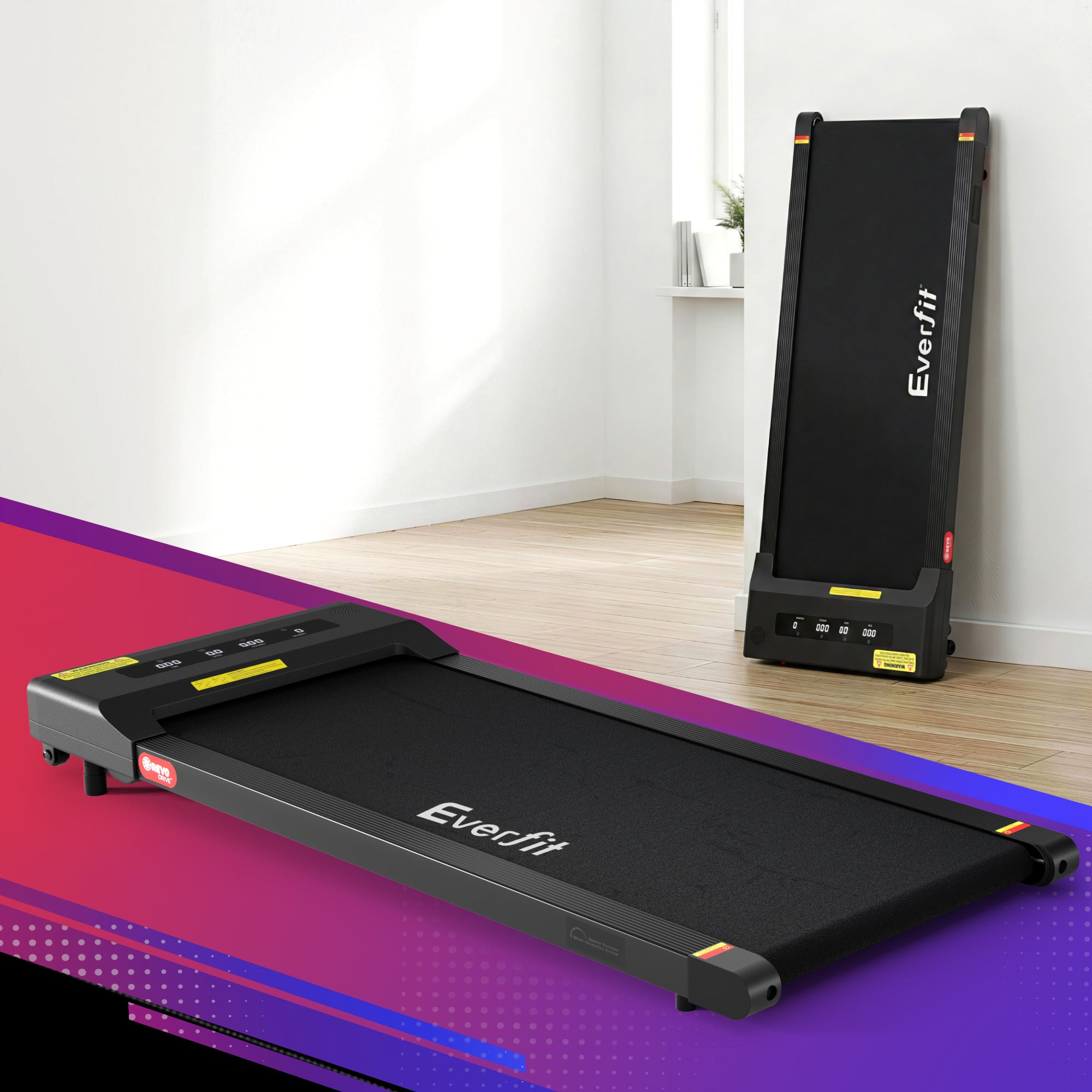 Everfit Treadmill Electric Walking Pad Under Desk Home Gym Fitness 400mm Black
