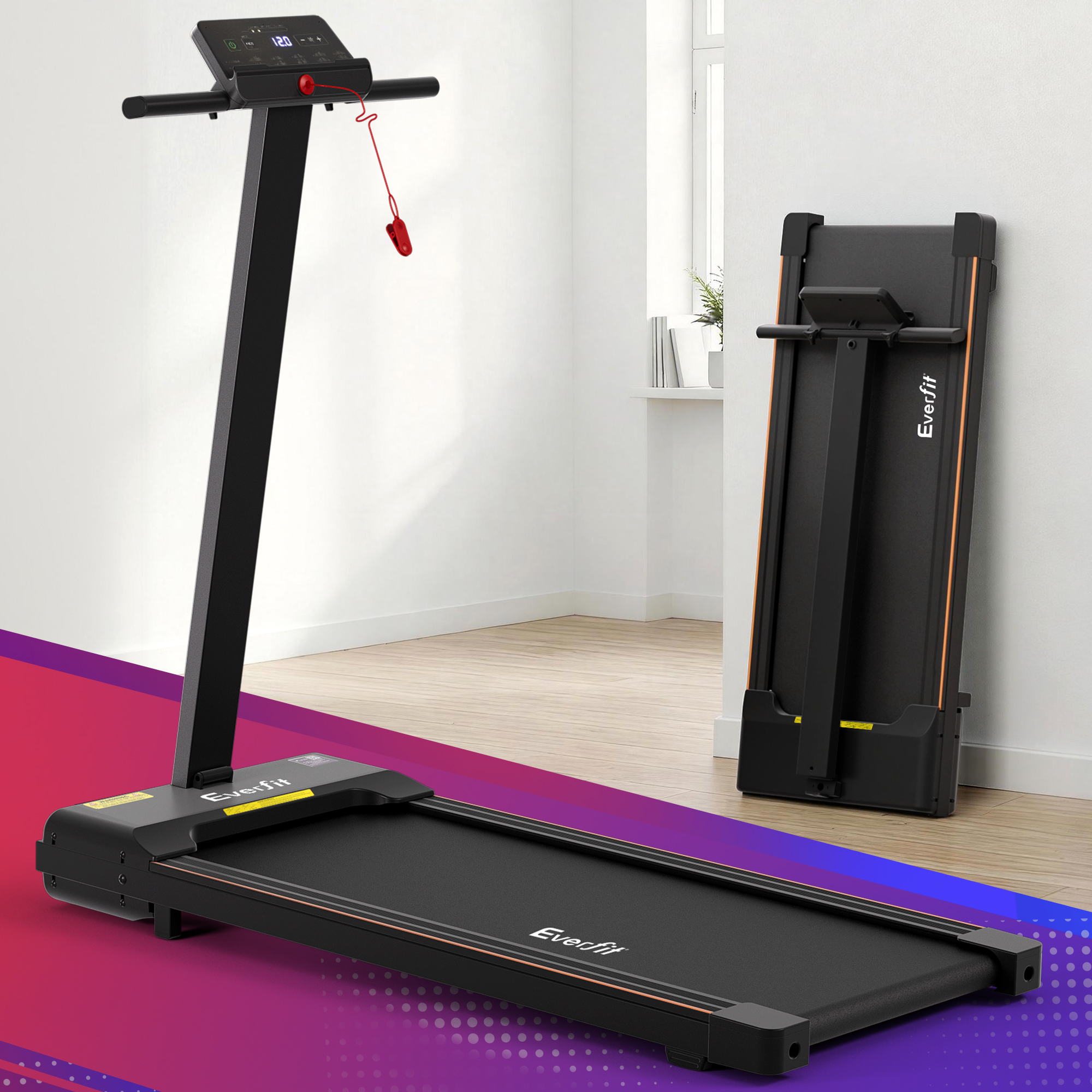 Everfit Walking Pad Treadmill 2 in 1 Foldable for Home Gym 40cm Wide Belt 12 Programs with App - Everfit