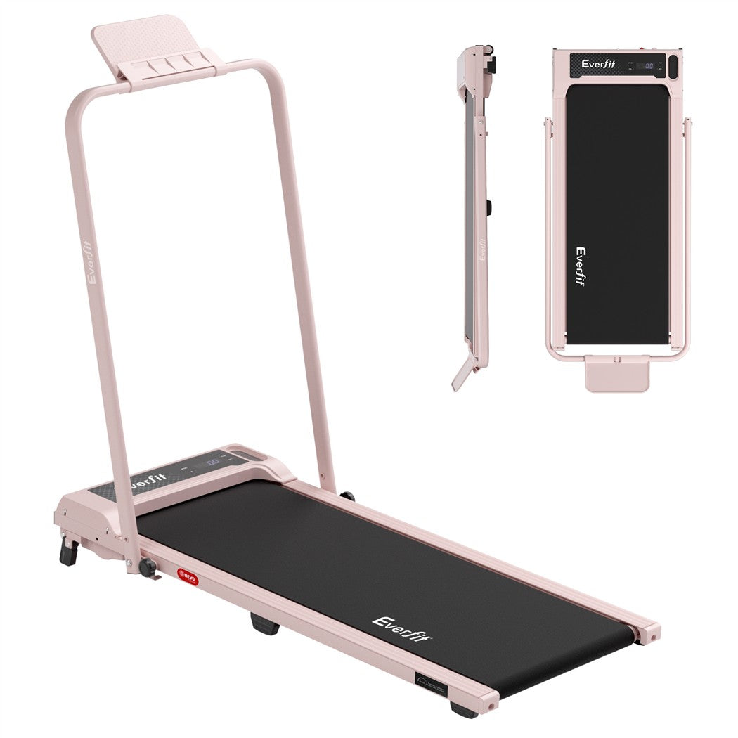 Everfit 3 in 1 Walking Pad Treadmill 12% Incline Foldable Under Desk Treadmills for Home Gym With 40cm Wide Belt Pink