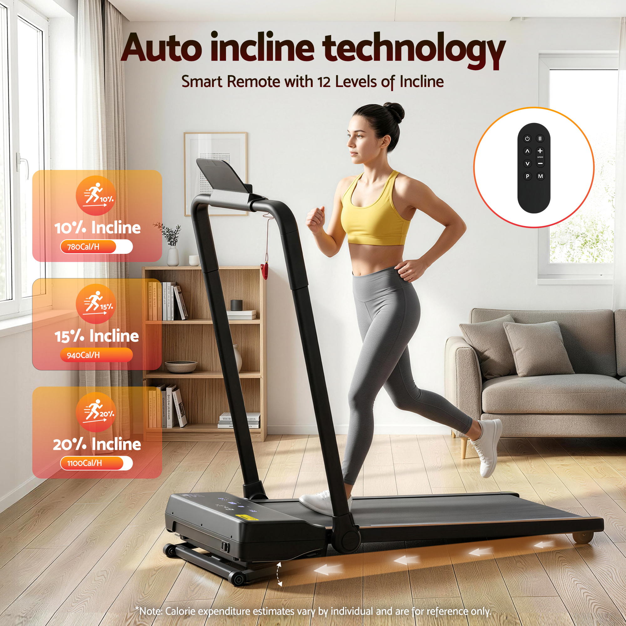 Everfit 3 in 1 Walking Pad Treadmill 20% Auto Incline Under Desk Foldable Treadmills for Home With 40cm Wide Belt