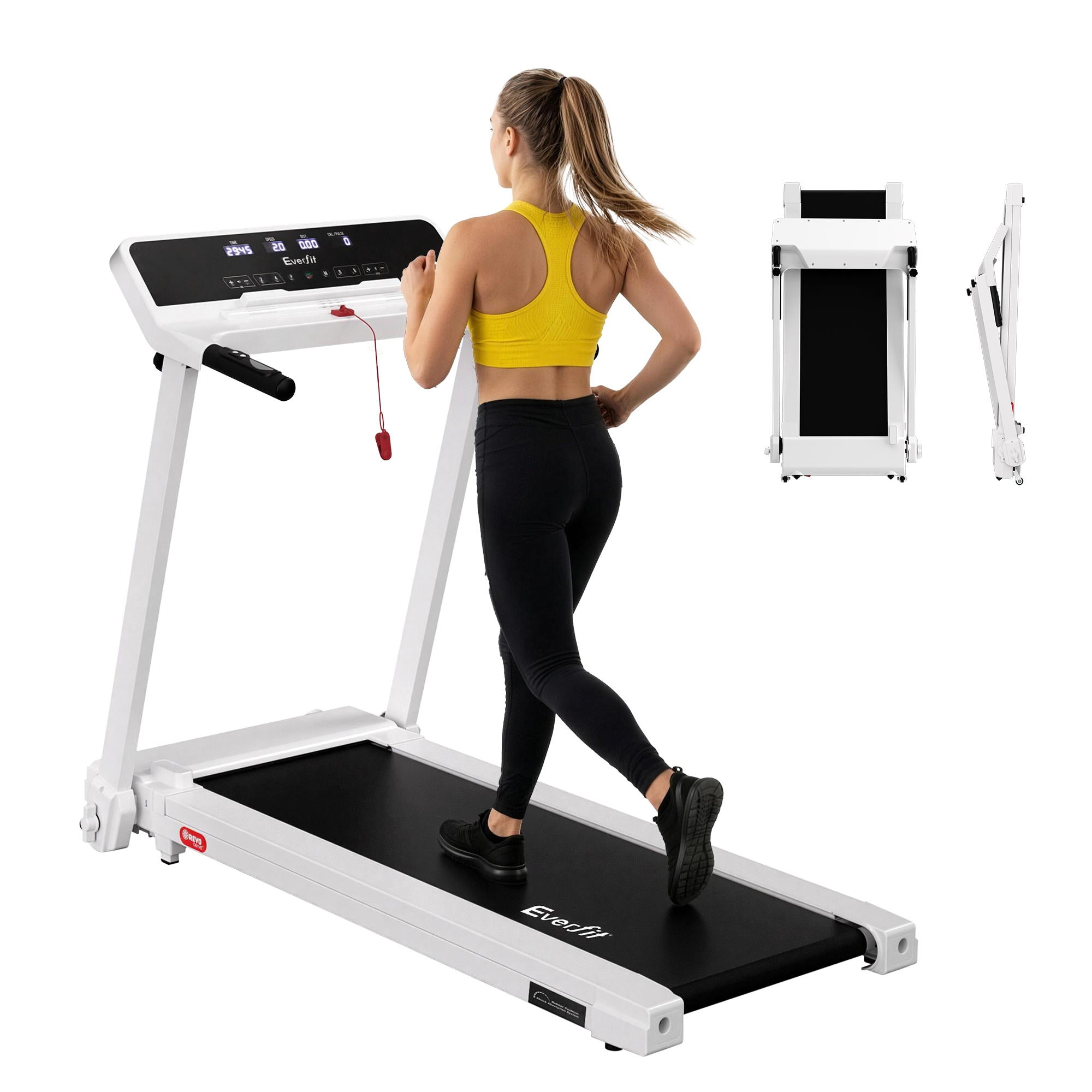 Everfit Treadmill Electric Home Gym Fitness Exercise Knob Foldable 420mm White - Everfit