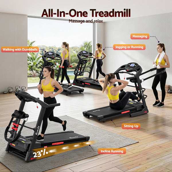 Electrical Excercise Machine Everfit Treadmill Electric Home Gym Fitness Exercise Machine w/ Massag