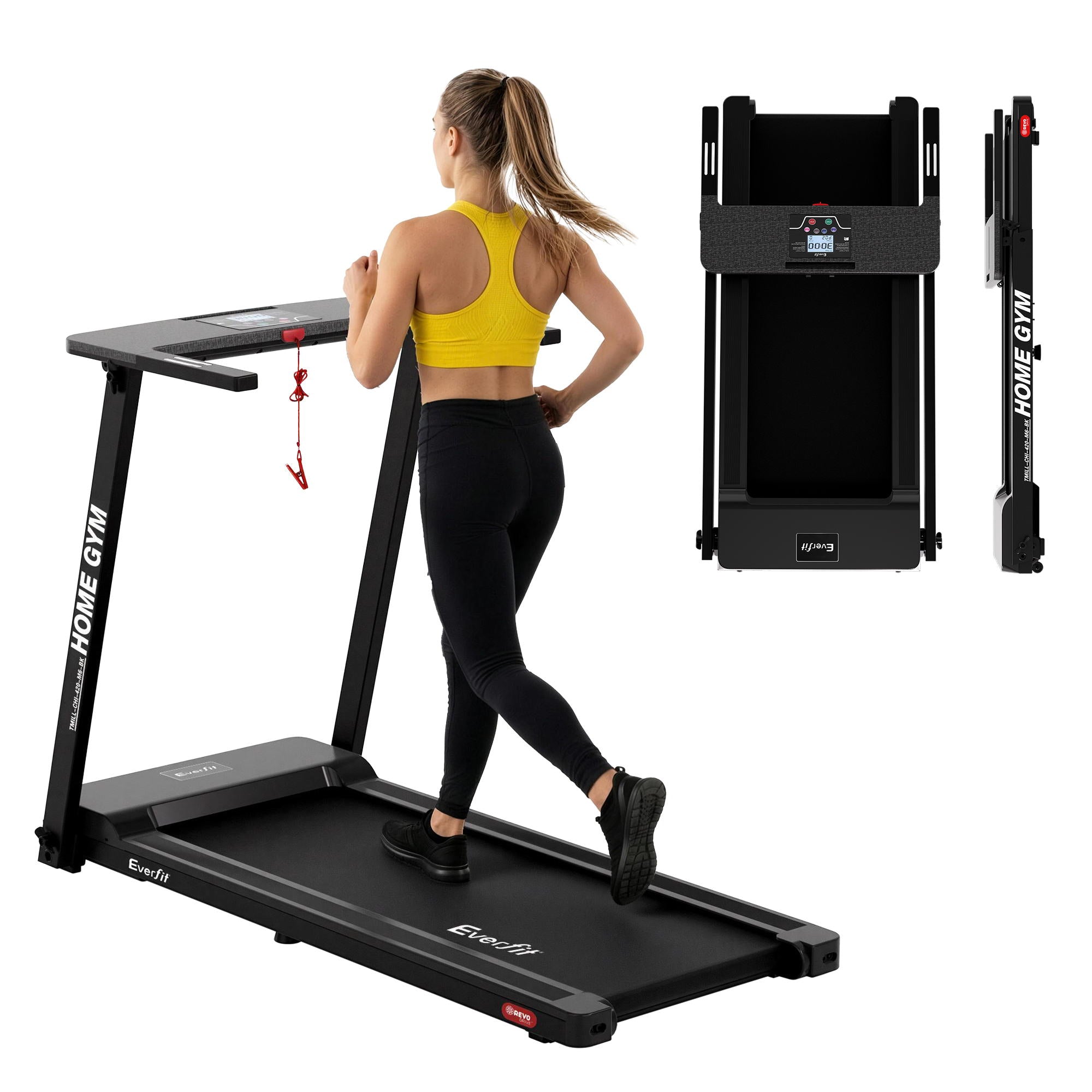 Everfit Treadmill Electric Home Gym Fitness Exercise Fully Foldable 420mm Black - Everfit