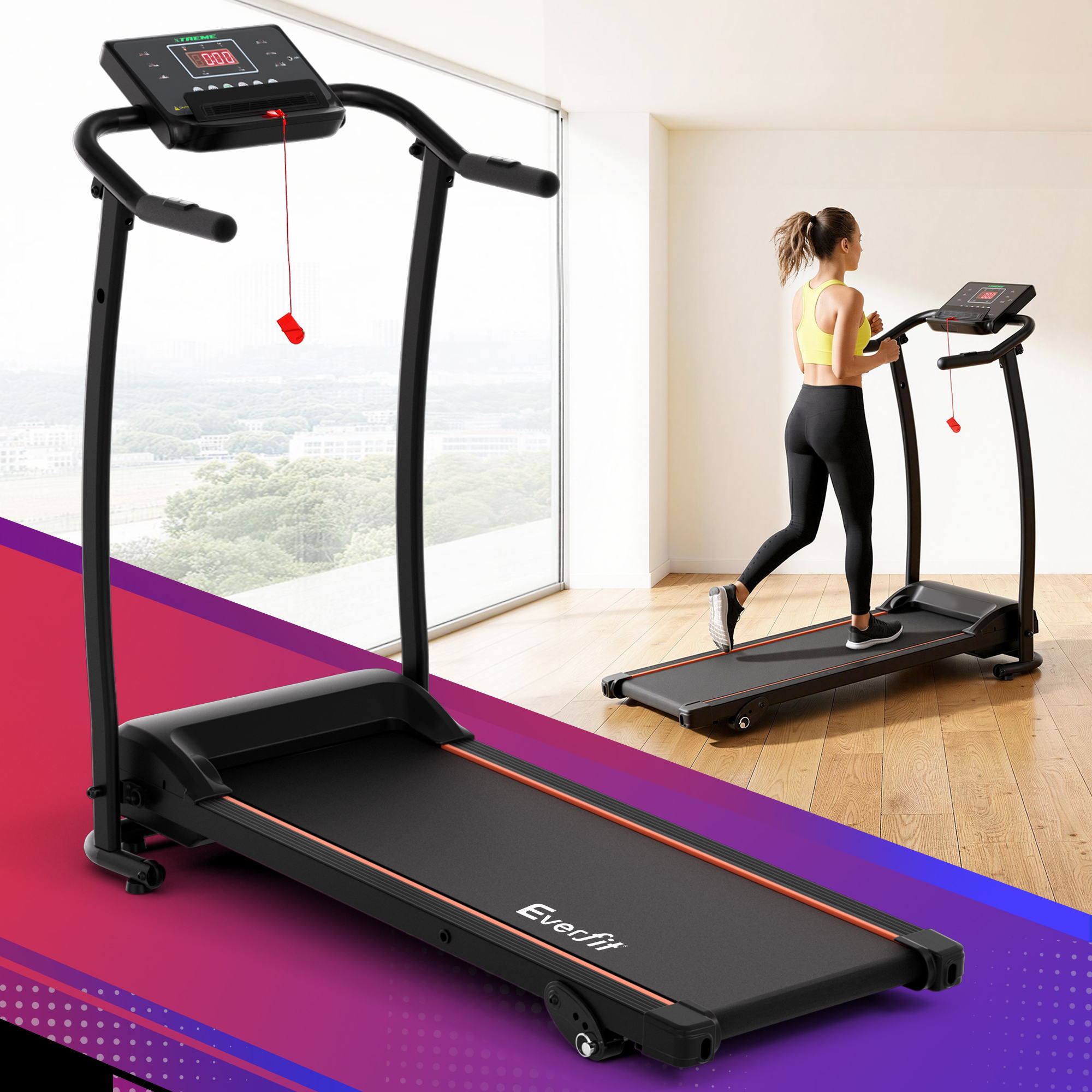 Everfit Treadmill Electric Home Gym Fitness Exercise Machine Foldable 370mm - Everfit