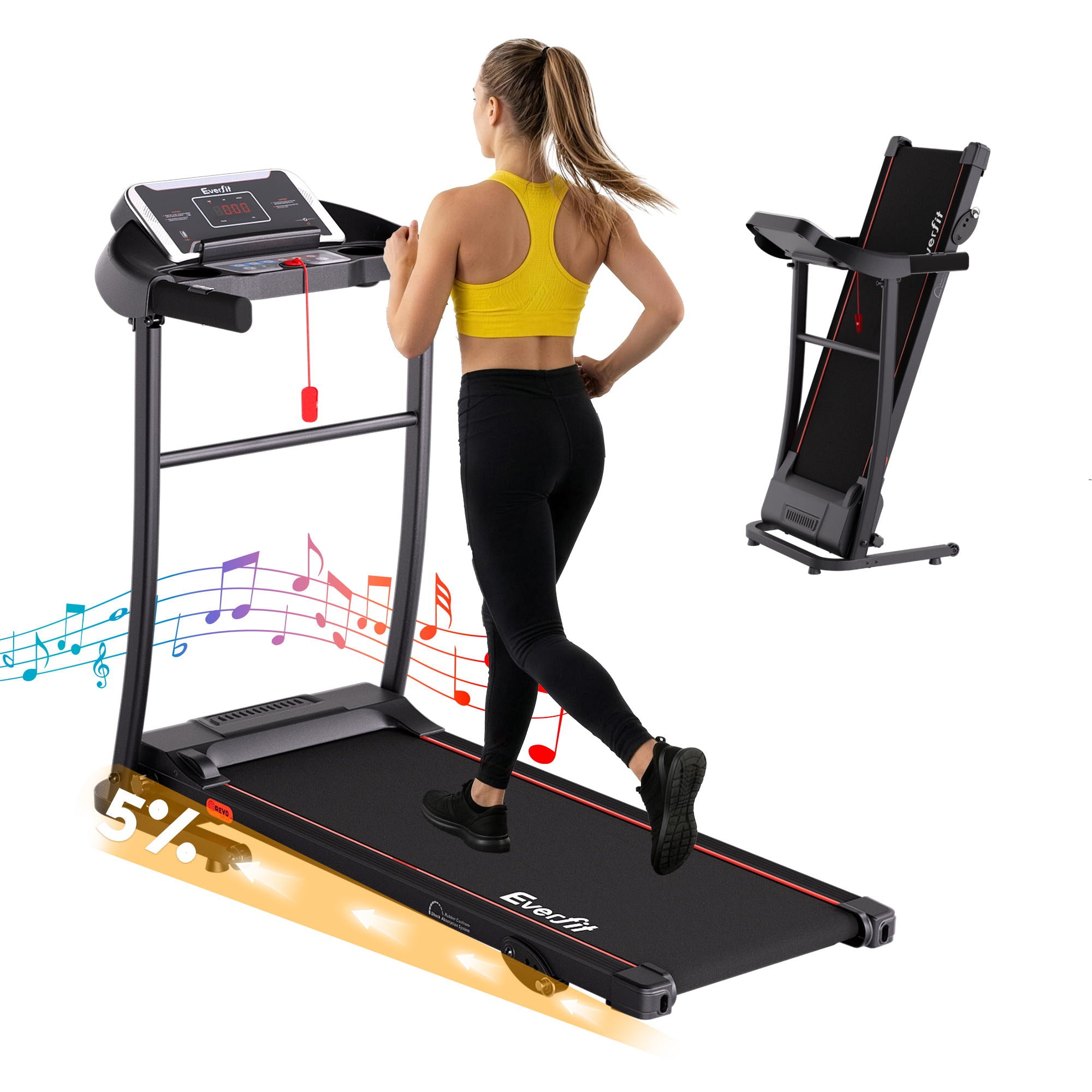 Everfit Electric Treadmill Incline Home Gym Exercise Machine Fitness 400mm - Everfit