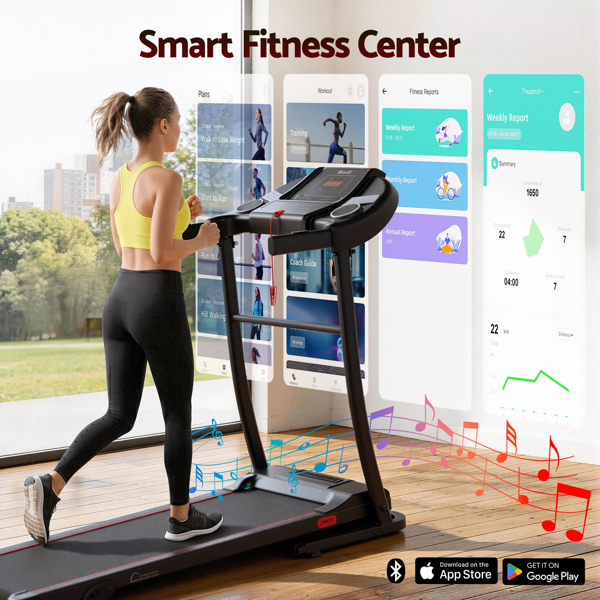 Everfit Treadmill Electric Home Gym Fitness Exercise Equipment Incline 400mm