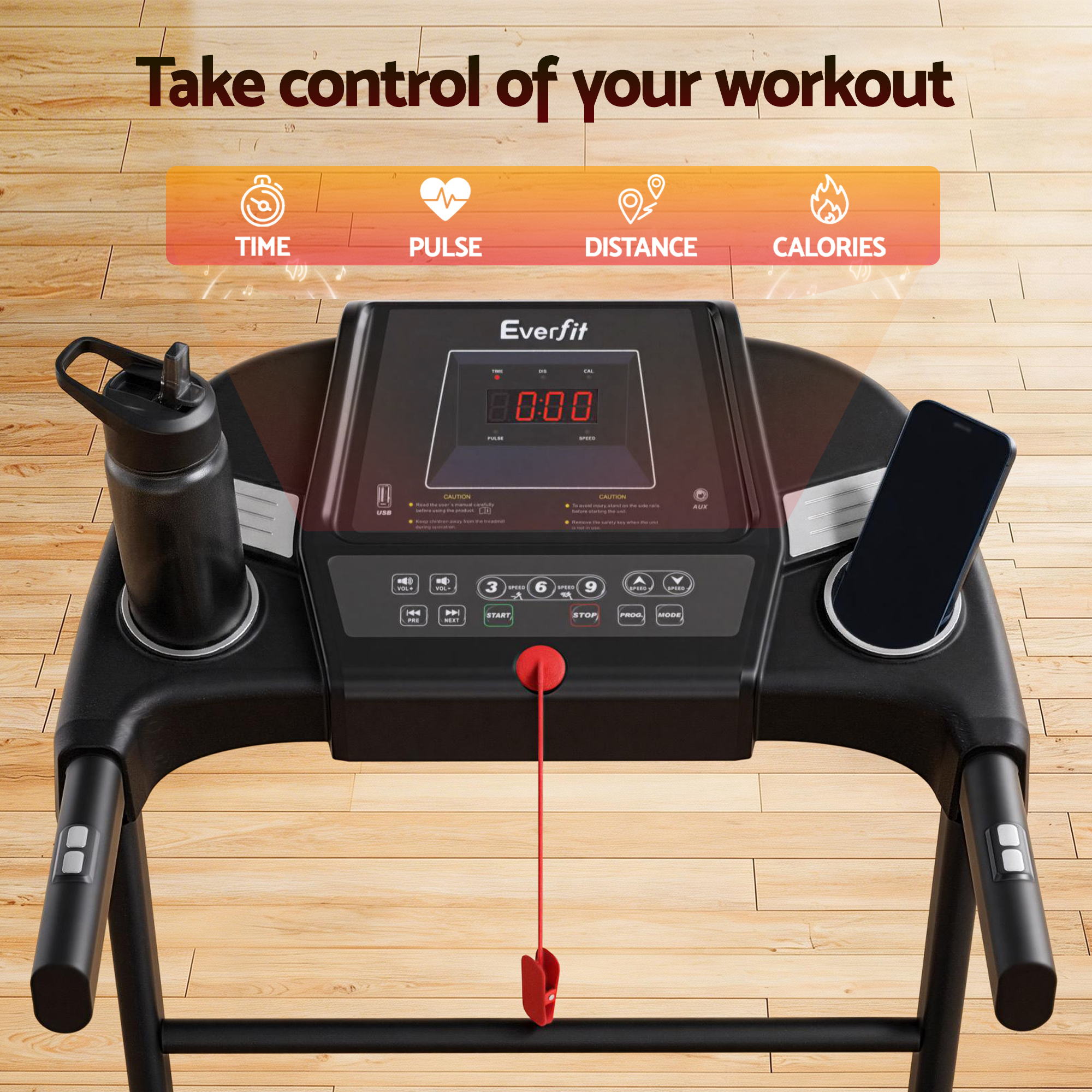 Everfit Treadmill Electric Home Gym Fitness Exercise Equipment Incline 400mm