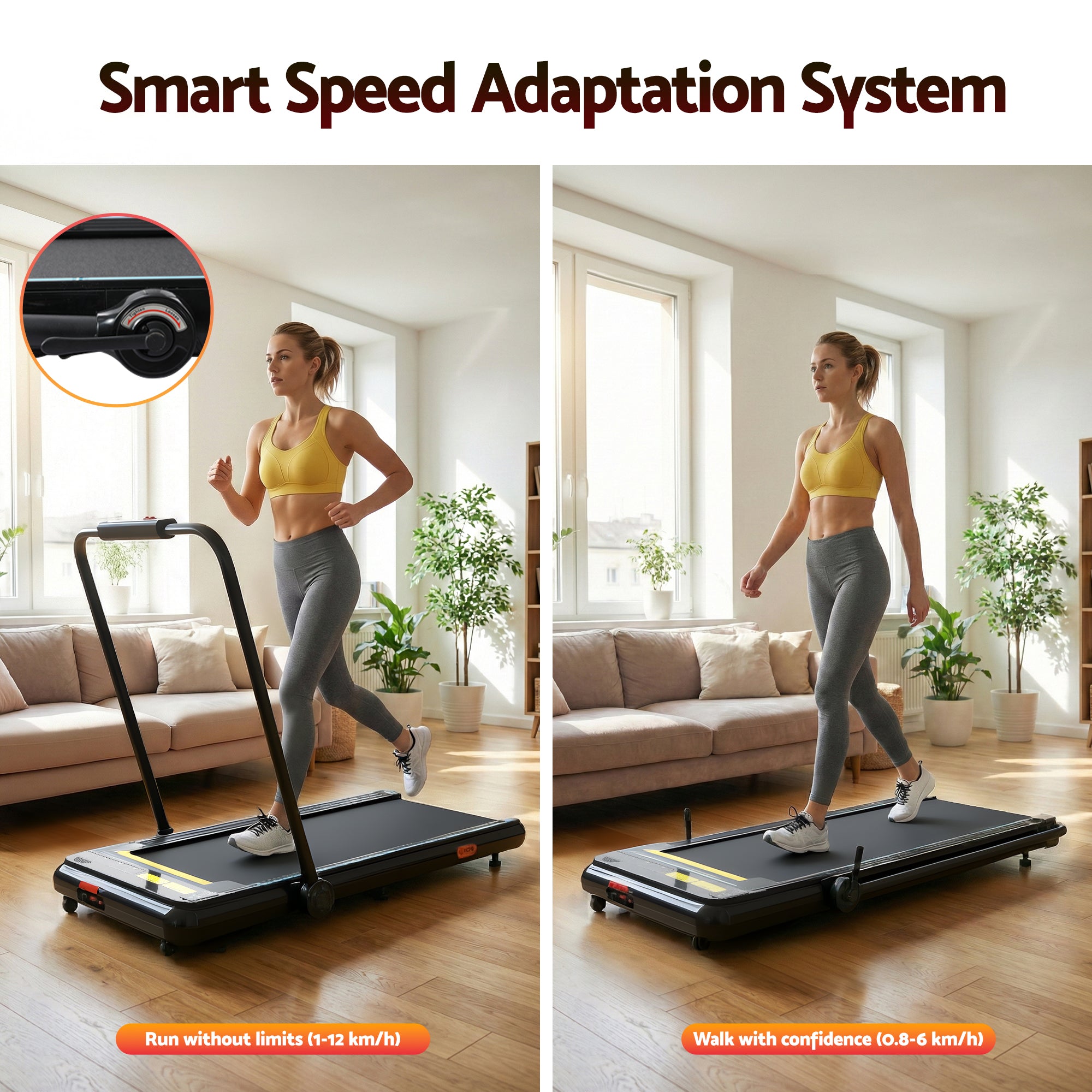 Everfit Treadmill Electric Walking Pad Under Desk Home Gym Fitness 420mm Remote