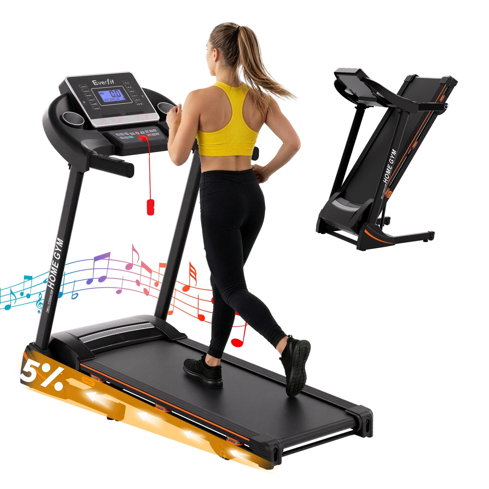 Everfit Electric Treadmill 420mm 18kmh Home Gym Exercise Machine Fitness Equipment Physical - Everfit