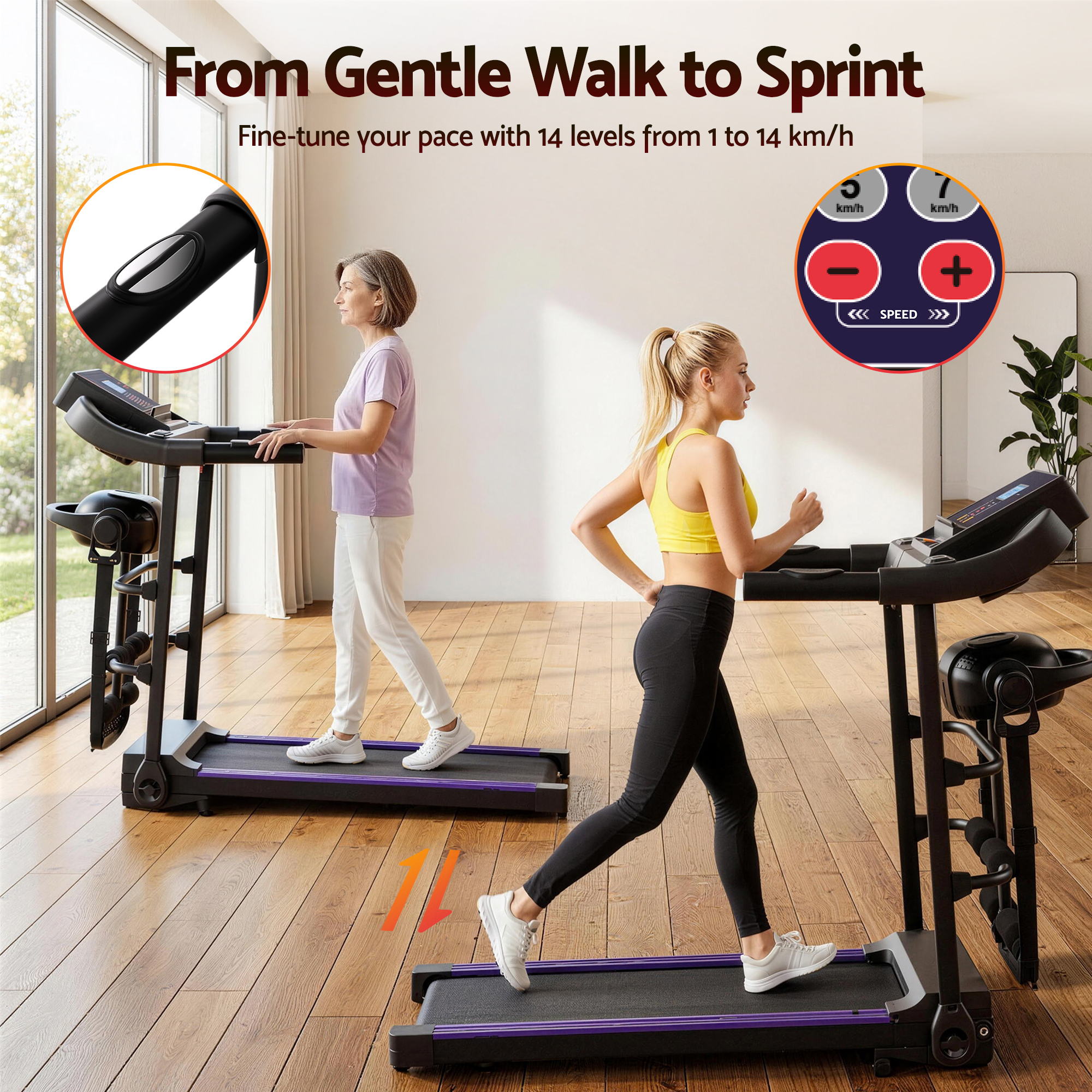 Electrical Excercise Machine Everfit Treadmill Electric Home Gym Fitness Exercise Machine w/ Massag