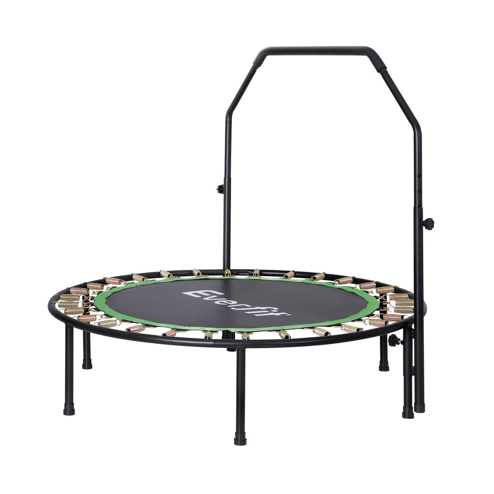 Everfit 48inch Round Fitness Trampoline Rebounder Adjustable Handrail Green