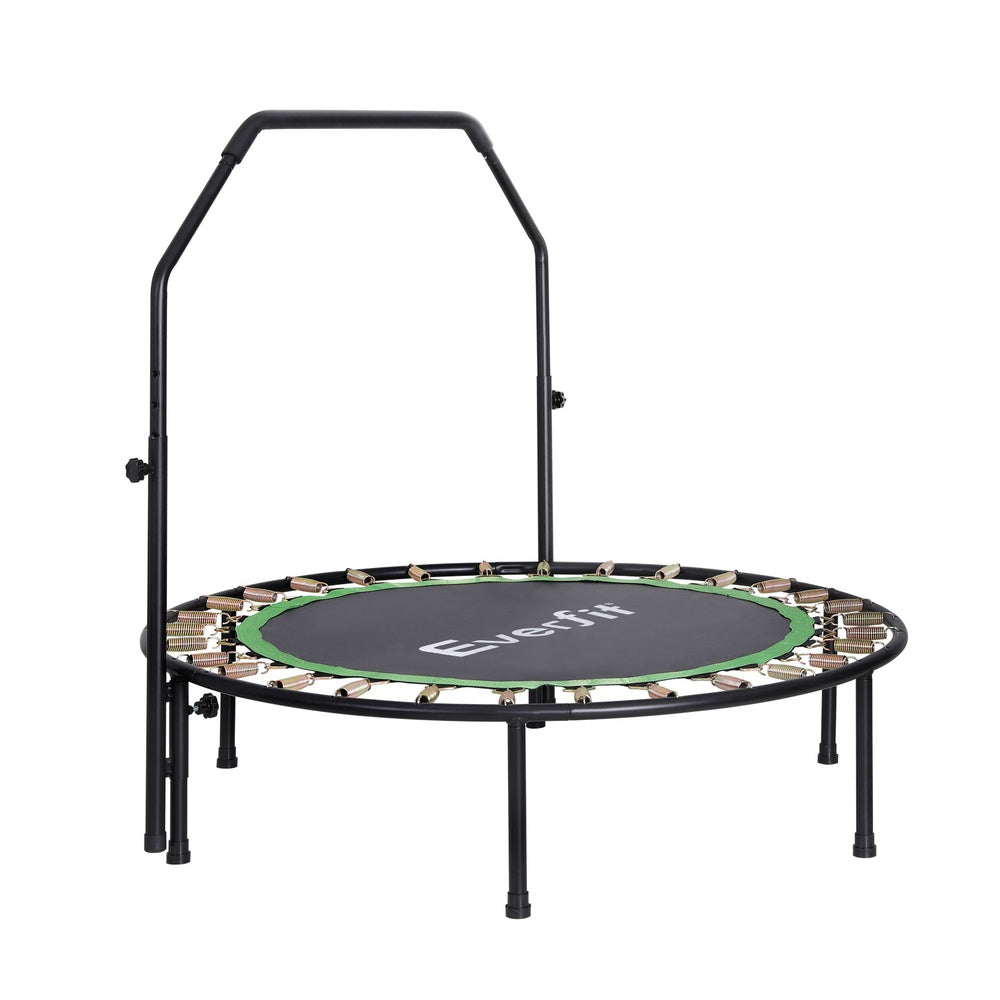 Everfit 48inch Round Fitness Trampoline Rebounder Adjustable Handrail Green