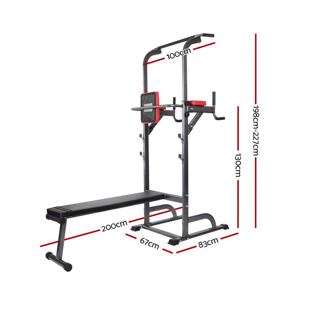 Everfit 9-IN-1 Power Tower Weight Bench Multi-Function Station
