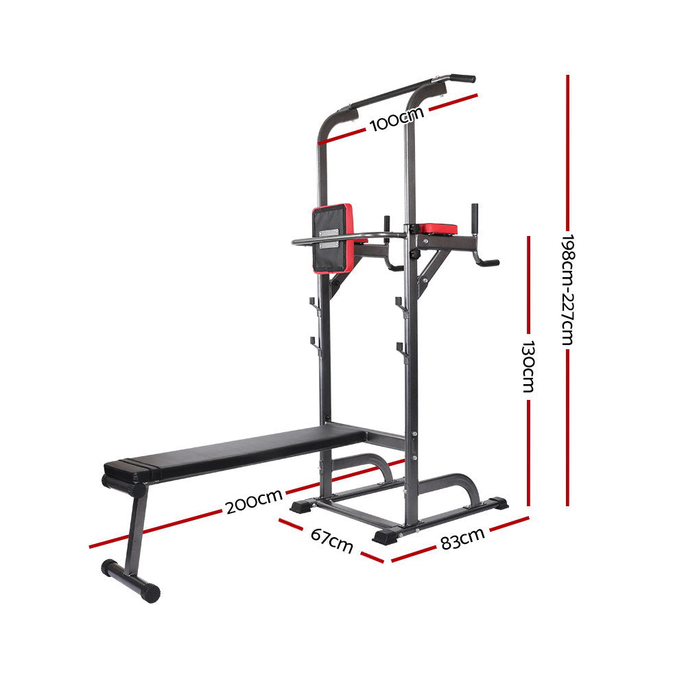 Bench Power Tower Gym Equipment Everfit Weight Bench Chin Up Bar
