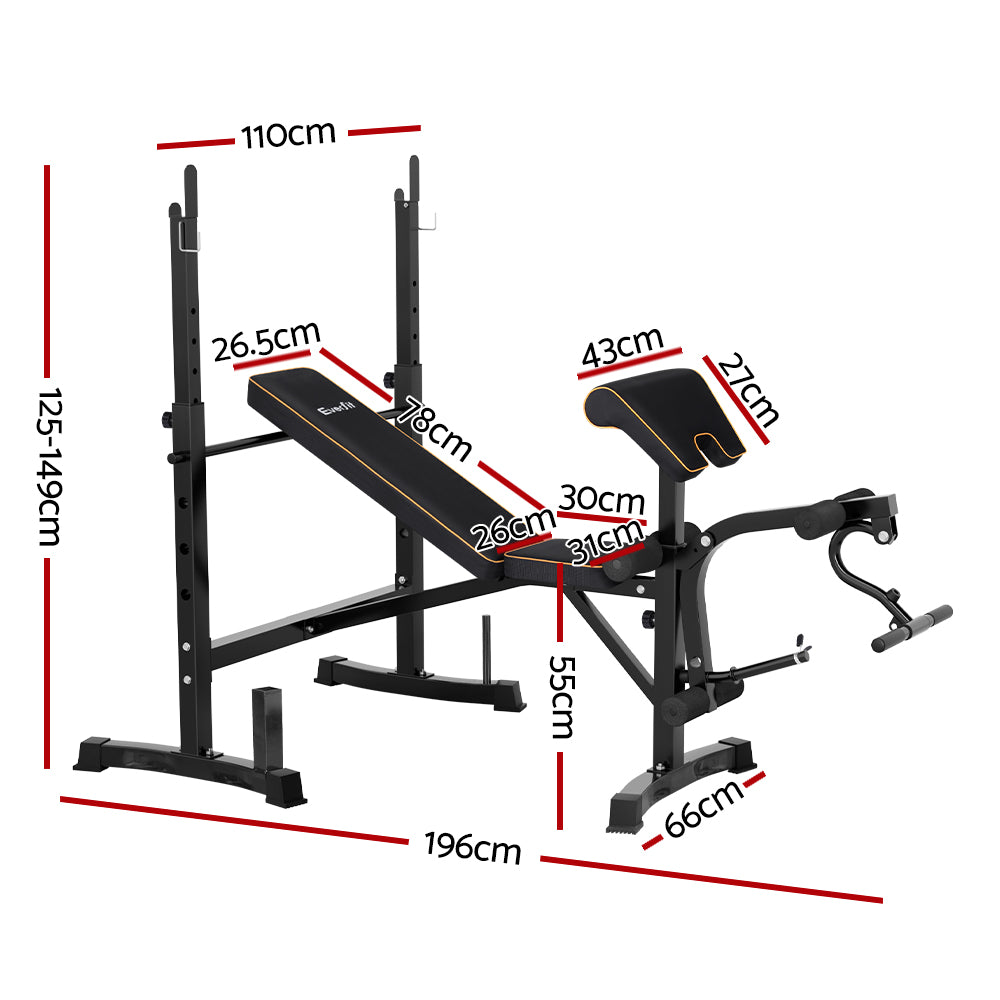 Everfit Weight Bench 10 in 1 Bench Press Home Gym Station 330kg Capaci