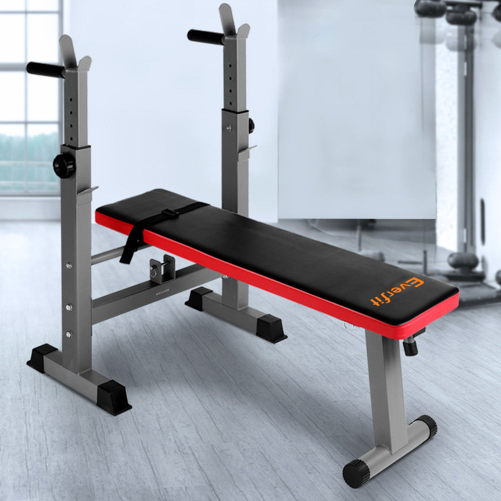 Everfit Multi-Station Bench Press Weights Home Gym Equipment Red