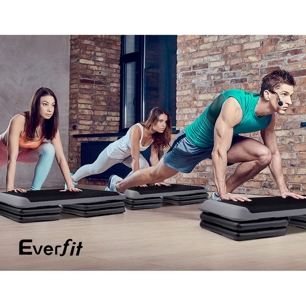 Everfit Set of 2 Aerobic Step Risers Exercise Stepper Block Fitness Gym Workout Bench
