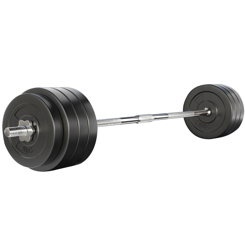 78KG Barbell Weight Set Plates Bar Bench Press Fitness Exercise Home Gym 168cm - Everfit