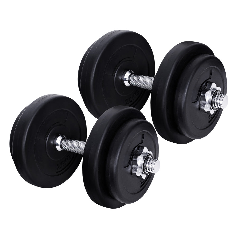20KG Dumbbells Dumbbell Set Weight Training Plates Home Gym Fitness Exercise - Everfit