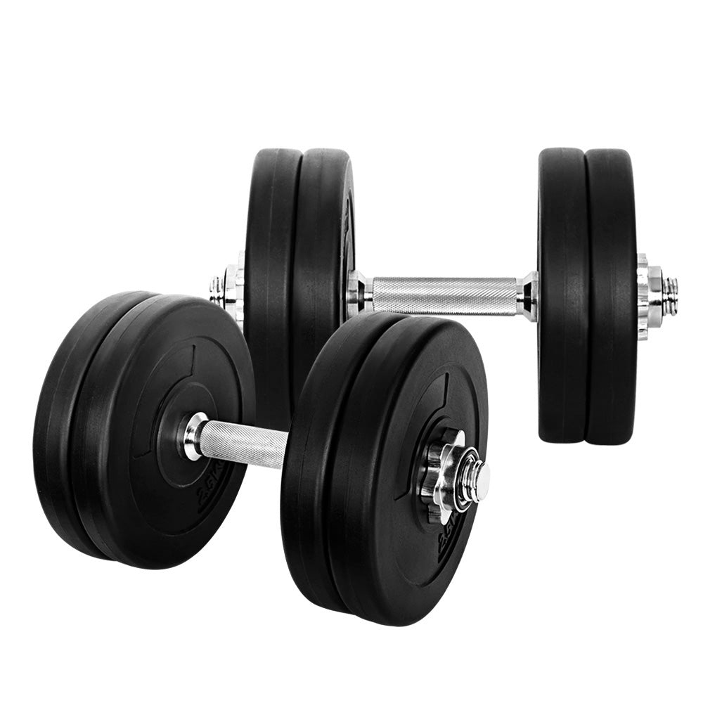 25kg Dumbbells Dumbbell Set Weight Plates Home Gym Fitness Exercise - Everfit