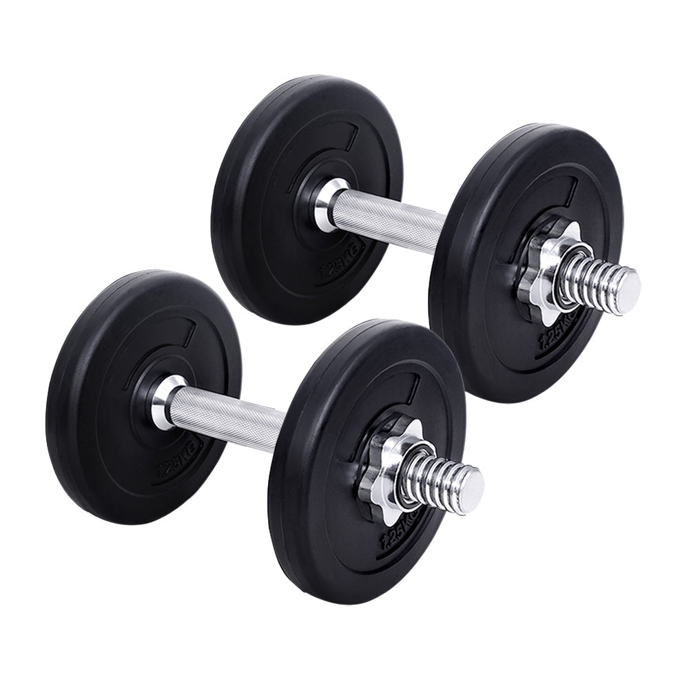 10KG Dumbbells Dumbbell Set Weight Training Plates Home Gym Fitness Exercise - Everfit