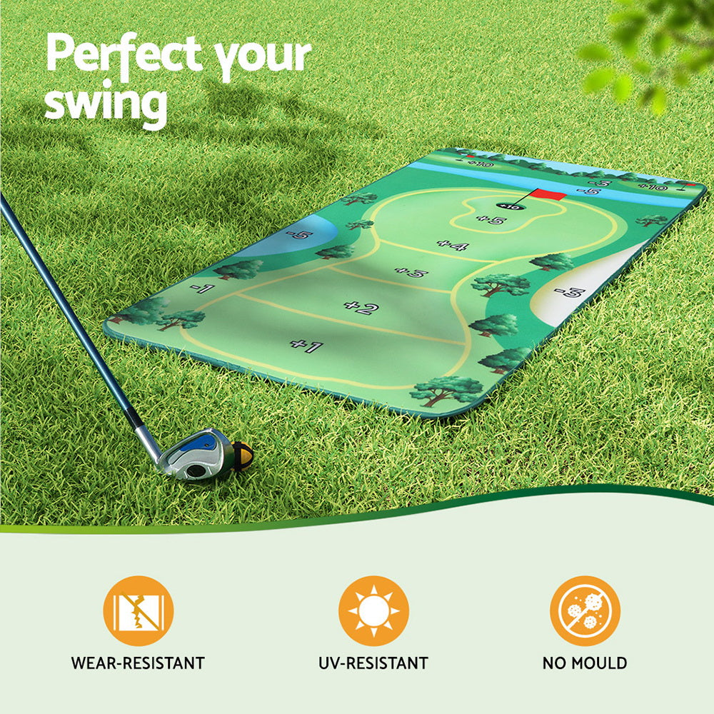 Everfit Golf Chipping Game Mat Indoor Outdoor PracticeÂ Training Aid Set