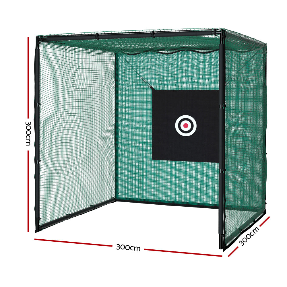 Golf Practice Cage 3M Hitting Net with Steel Frame Football Baseball T –  Everfit