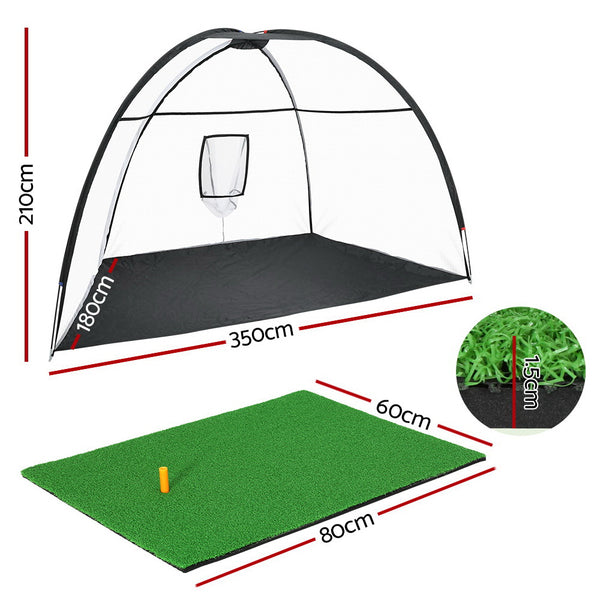 Everfit 3.5M Golf Practice Net with Driving Mat Training Target Hittin