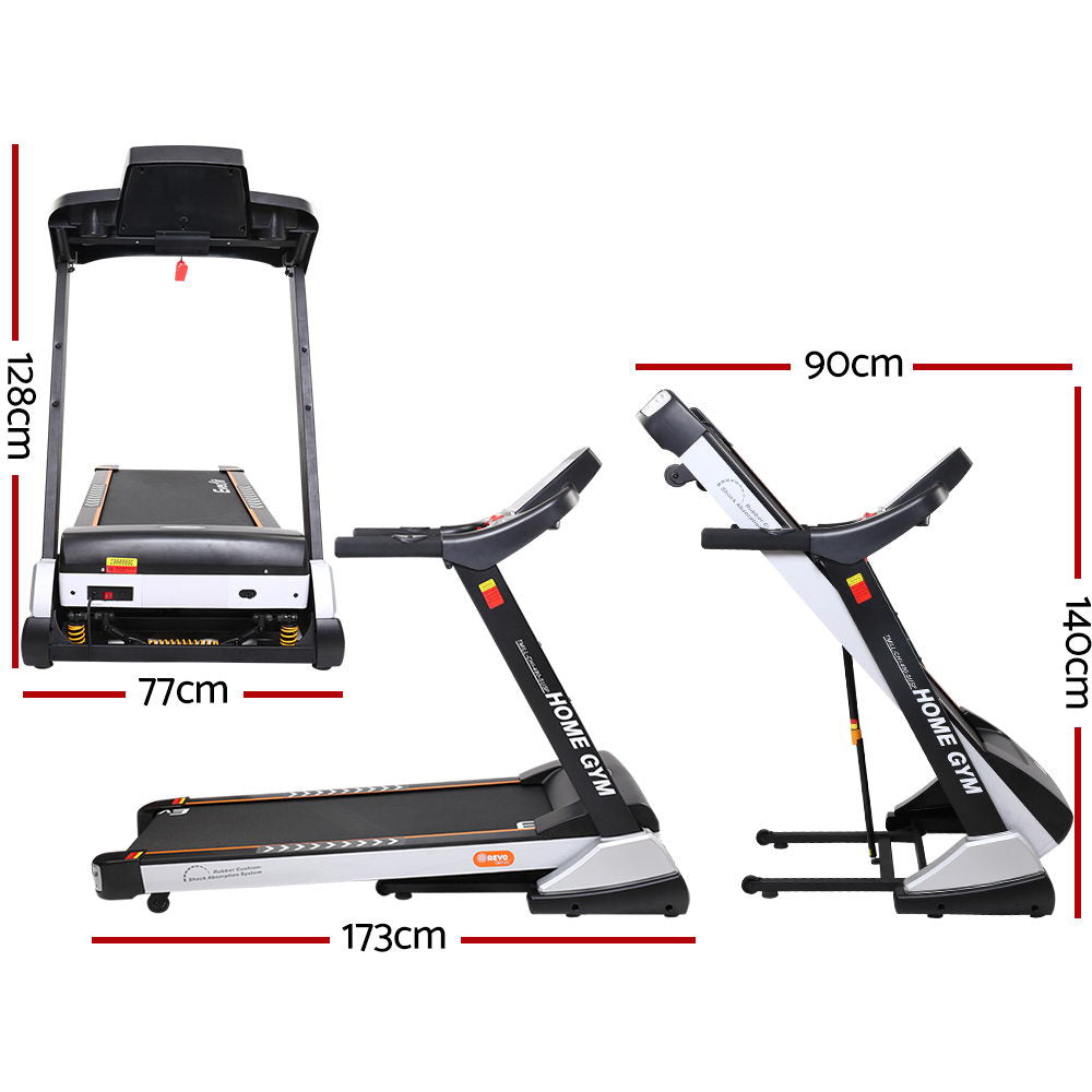 Everfit Electric Treadmill 48cm Incline Running Home Gym Fitness Machine Black