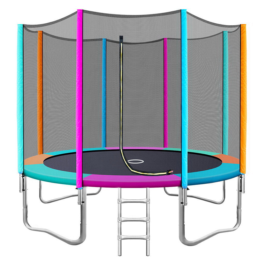 Everfit 10FT Trampoline Round Kids Safety Net Enclosure Outdoor Multi-Coloured