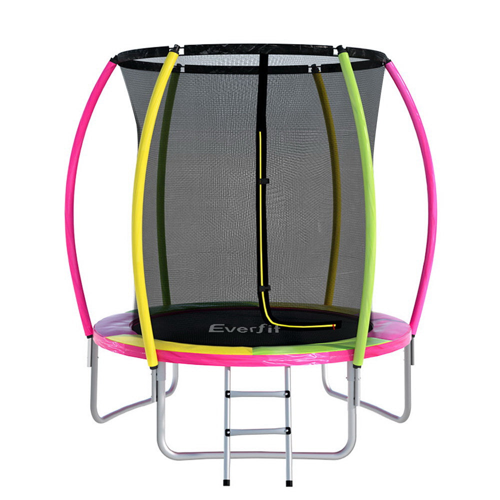Everfit 6FT Trampoline for Kids w/ Ladder Enclosure Safety Net Rebounder Colors - Everfit