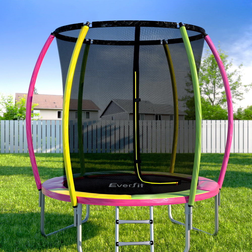 Everfit 6FT Trampoline for Kids w/ Ladder Enclosure Safety Net Rebounder Colors - Everfit