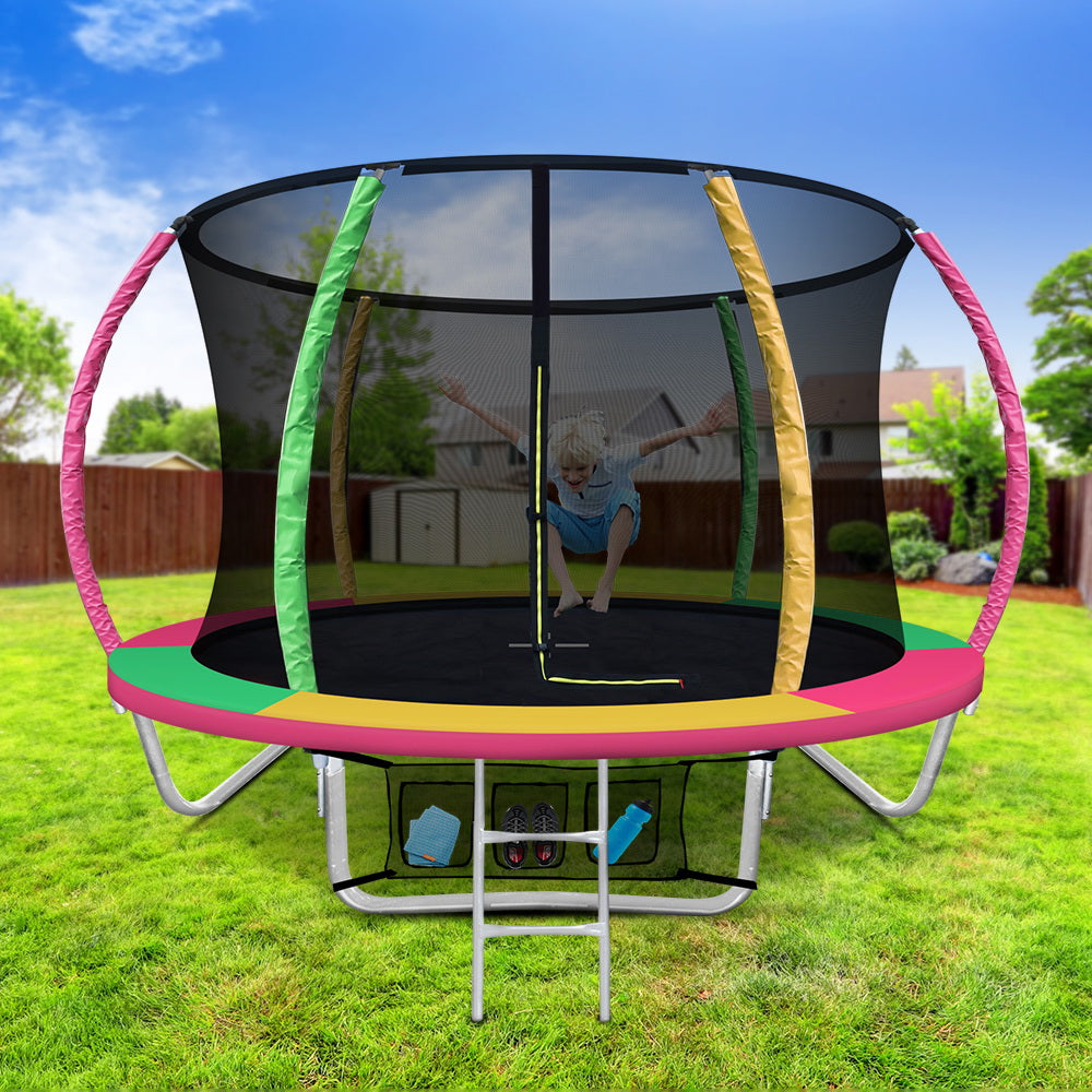 Everfit Trampoline 8FT Kids Trampolines Cover Safety Net Pad Gift Colourful